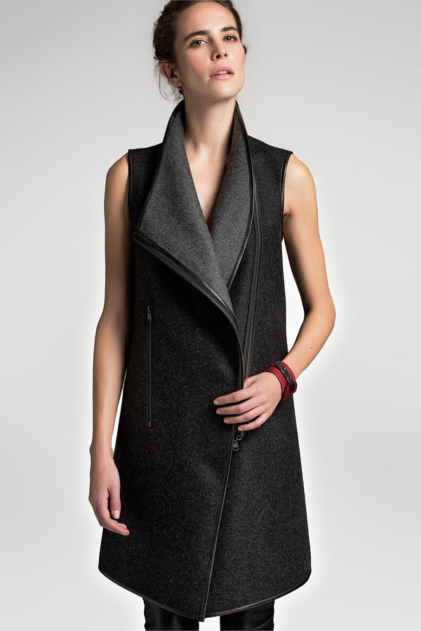Aurelie - Anthracite Grey Wool Vest